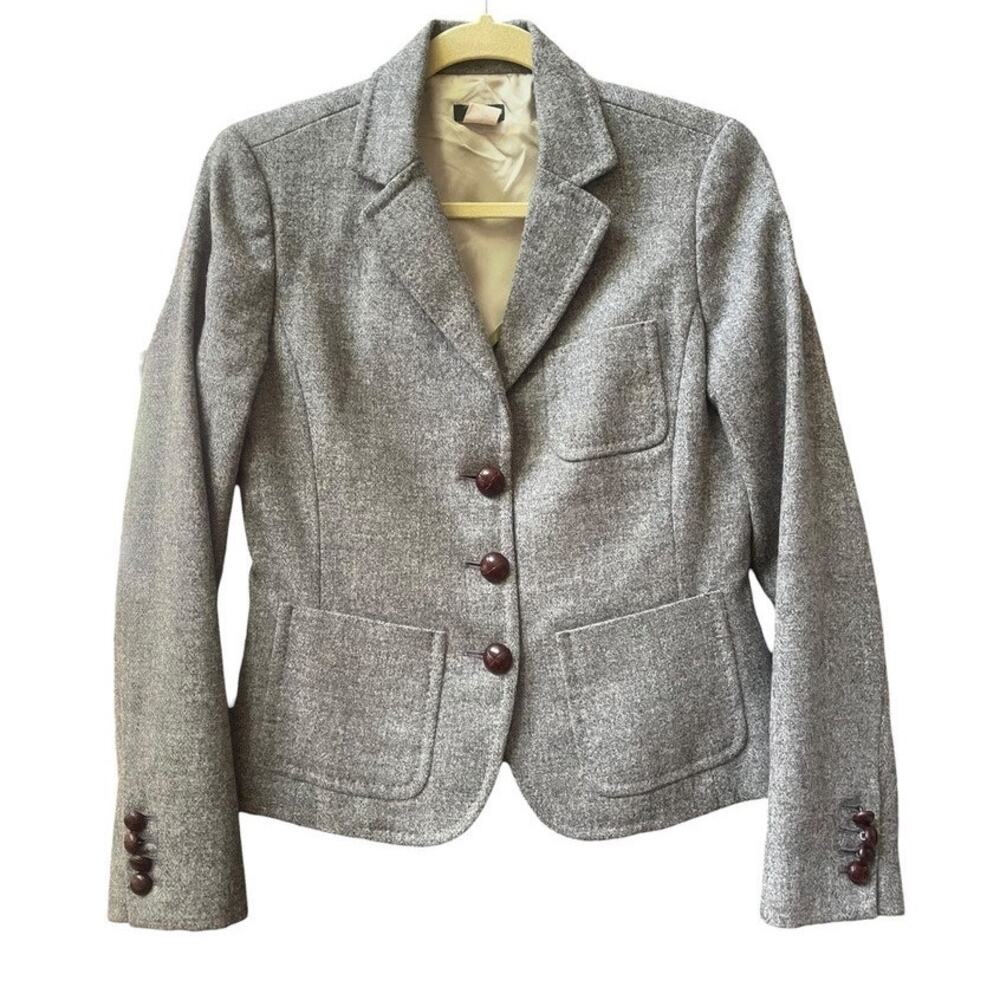 J. Crew Robert Noble 100% Scottish Wool Jacket Blazer | Women's 4, Gray